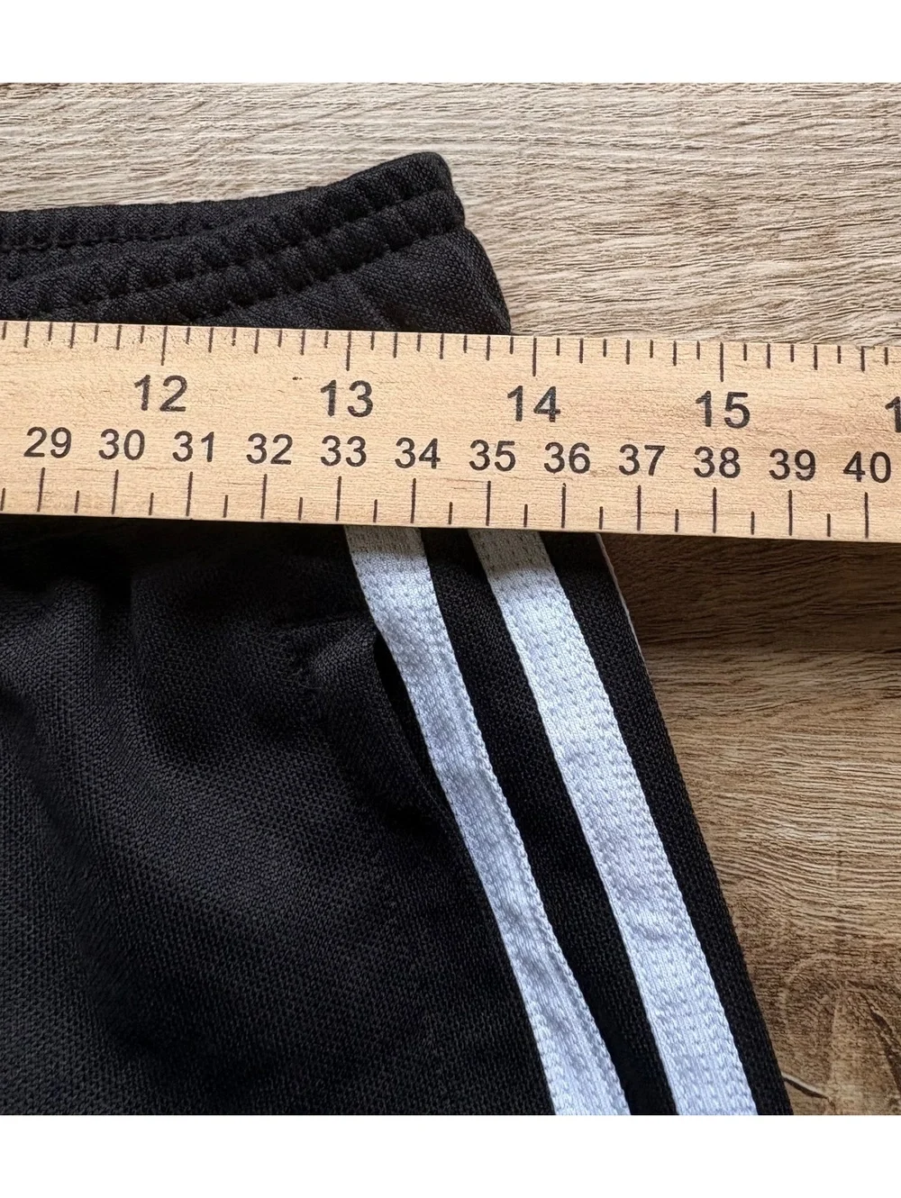 Adidas Men's Black Track Pants with White Stripes Size Medium